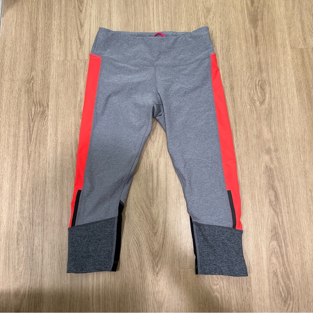 MPG Color Block Crop Capri Leggings Tights Neon